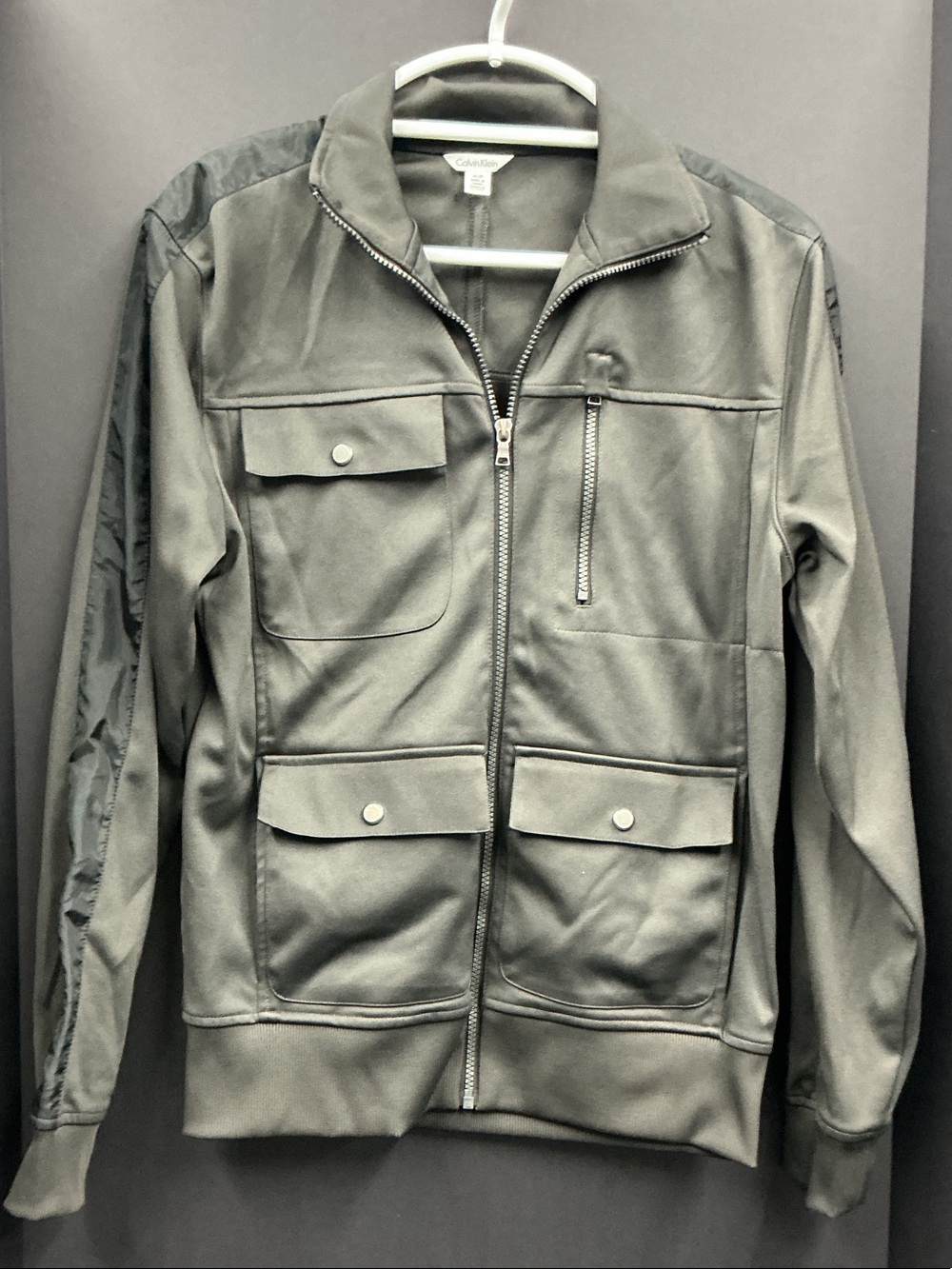 Calvin Klein Men's Black Utility Field Zip Jacket